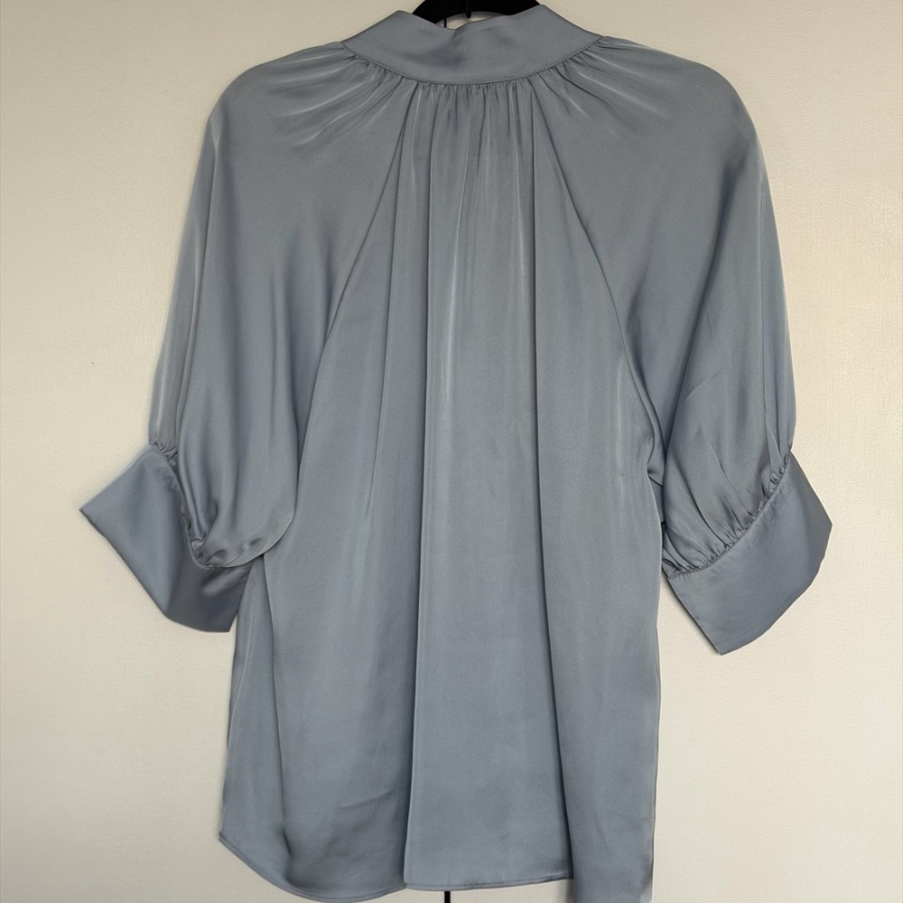 H&M Light Blue Satiny Blouse M - Picture 2 of 3